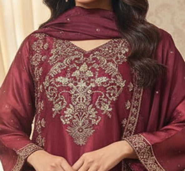 Shisha Silk With Palazzo Embroidered