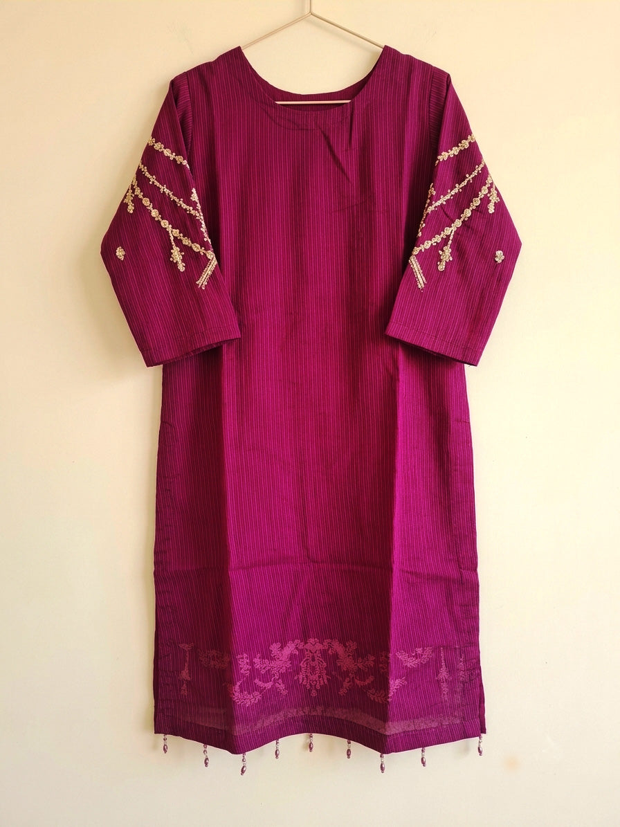 The Luxury Magenta Embroidered Suit