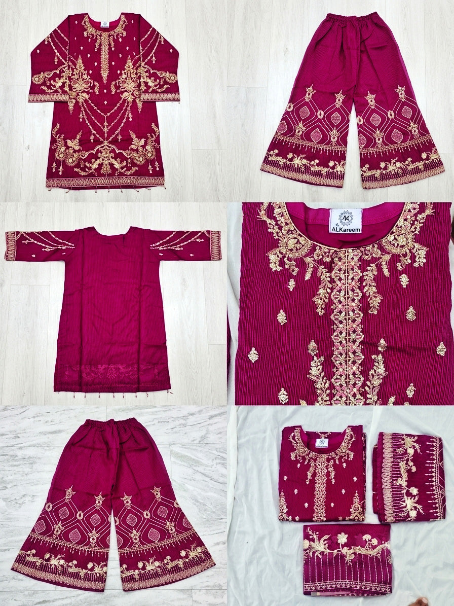 The Luxury Magenta Embroidered Suit