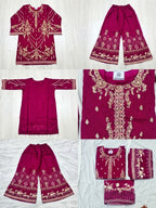 The Luxury Magenta Embroidered Suit