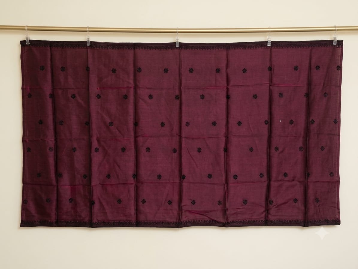 Embroidered Dupatta Maroon Sheesha Silk Suit