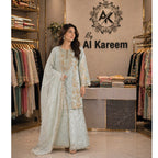 3 Piece Embroidered Cotton Lurex Suit