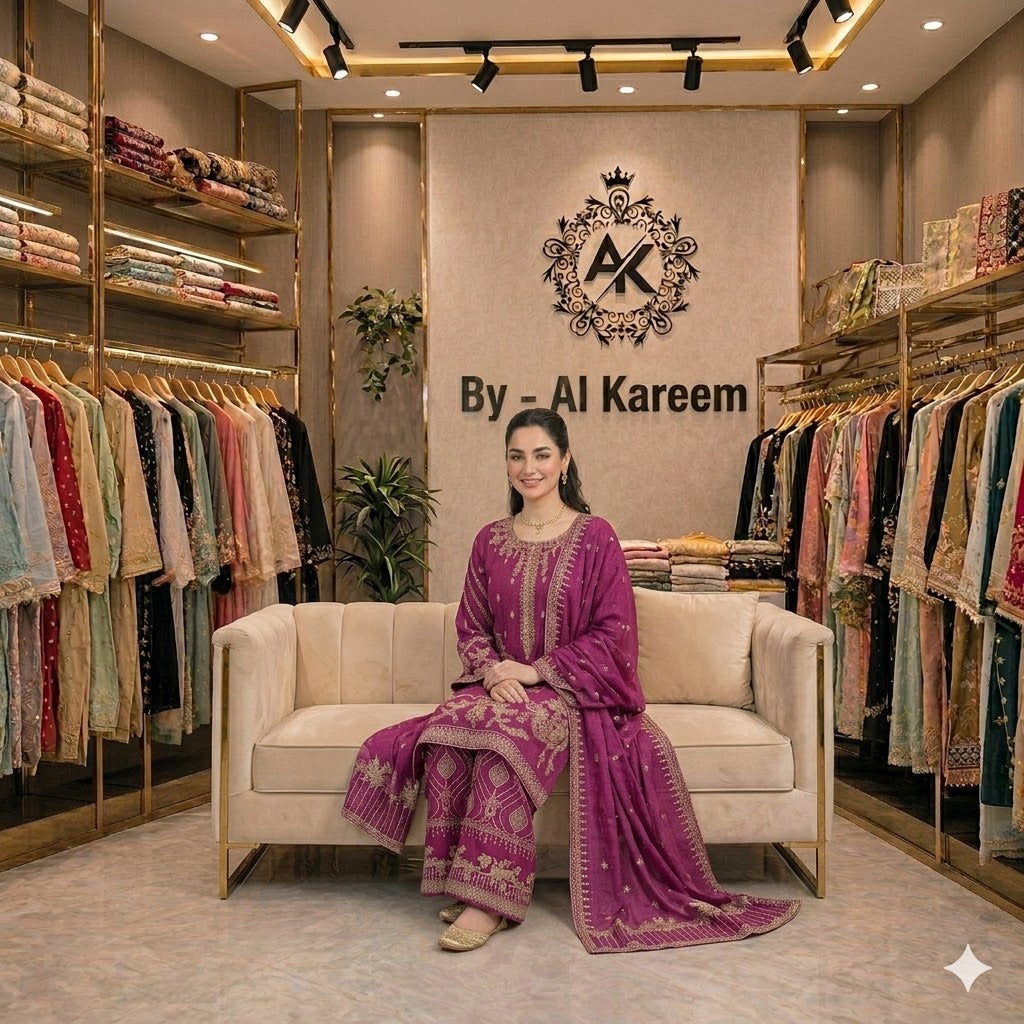 The Luxury Magenta Embroidered Suit