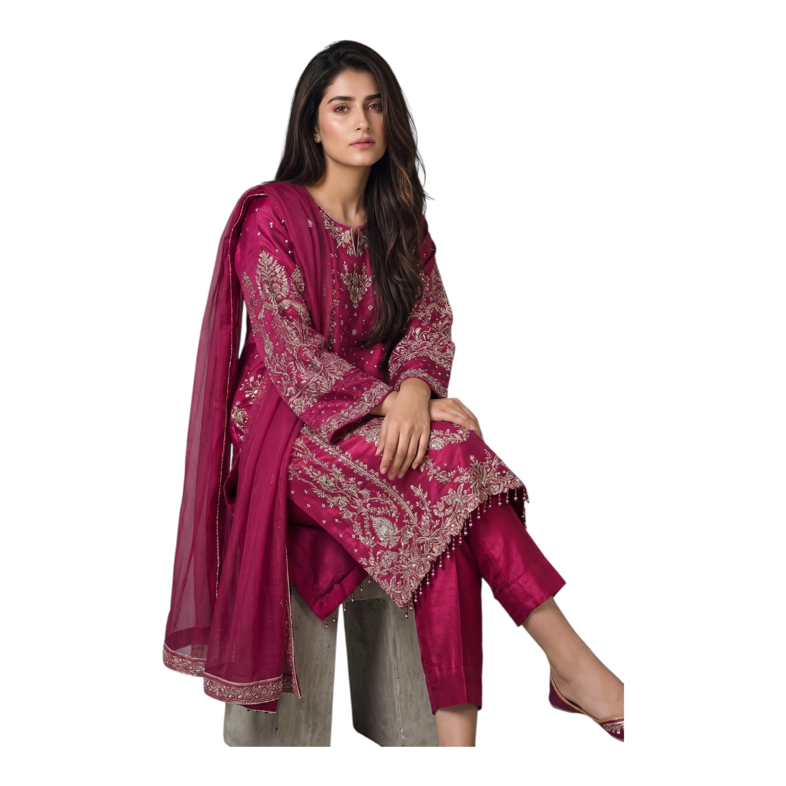 AK-2615 | Silk Embroided Hand Embalishment