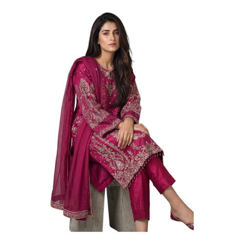 AK-2615 | Silk Embroided Hand Embalishment