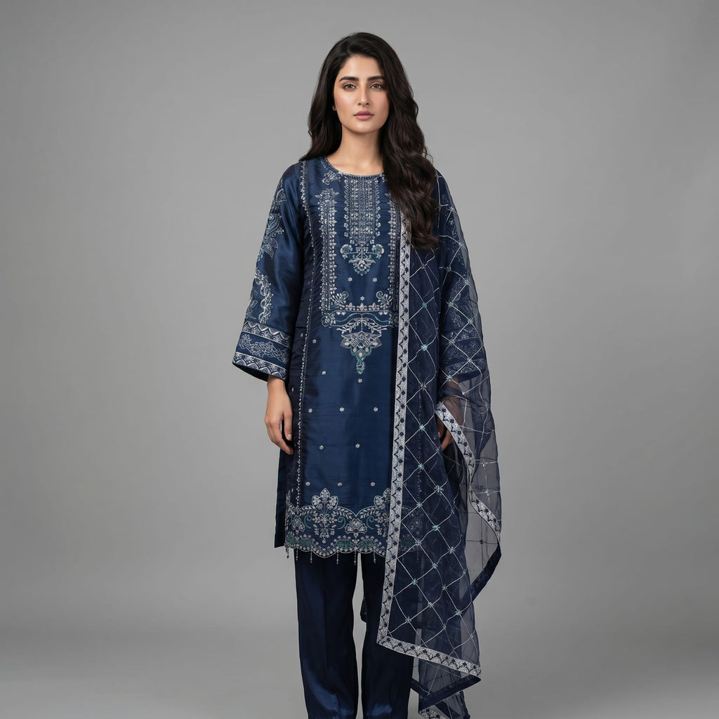 AK-2616 | Navy Print Inner Handmade Shirt